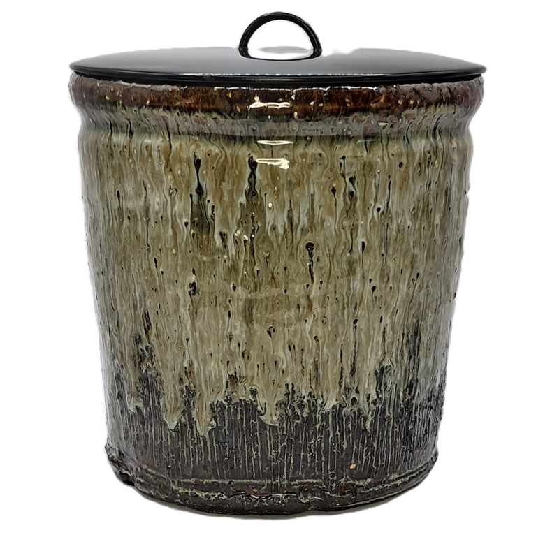 Mizusashi, Takatori-Ware gerade Mizusashi, Takatori-Ware gerade