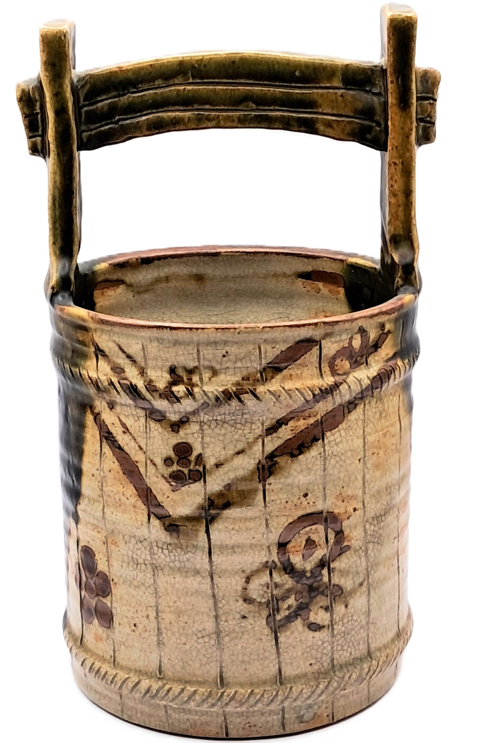 Oribe-Vase in Form eines Wassereimers