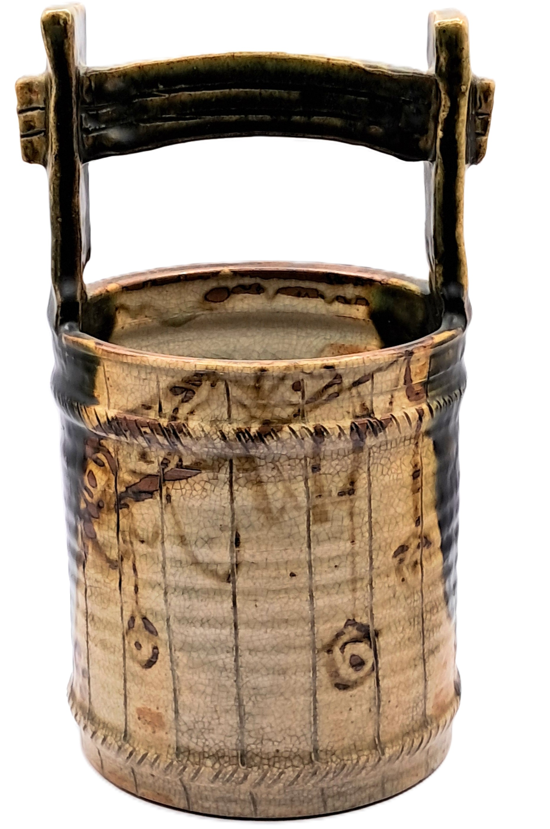 Oribe-Vase in Form eines Wassereimers