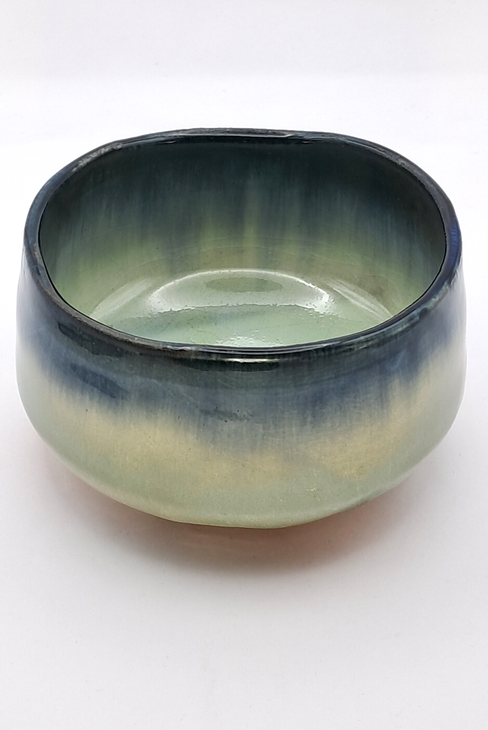 Matcha-Schale Seladon blau-grüner Verlauf