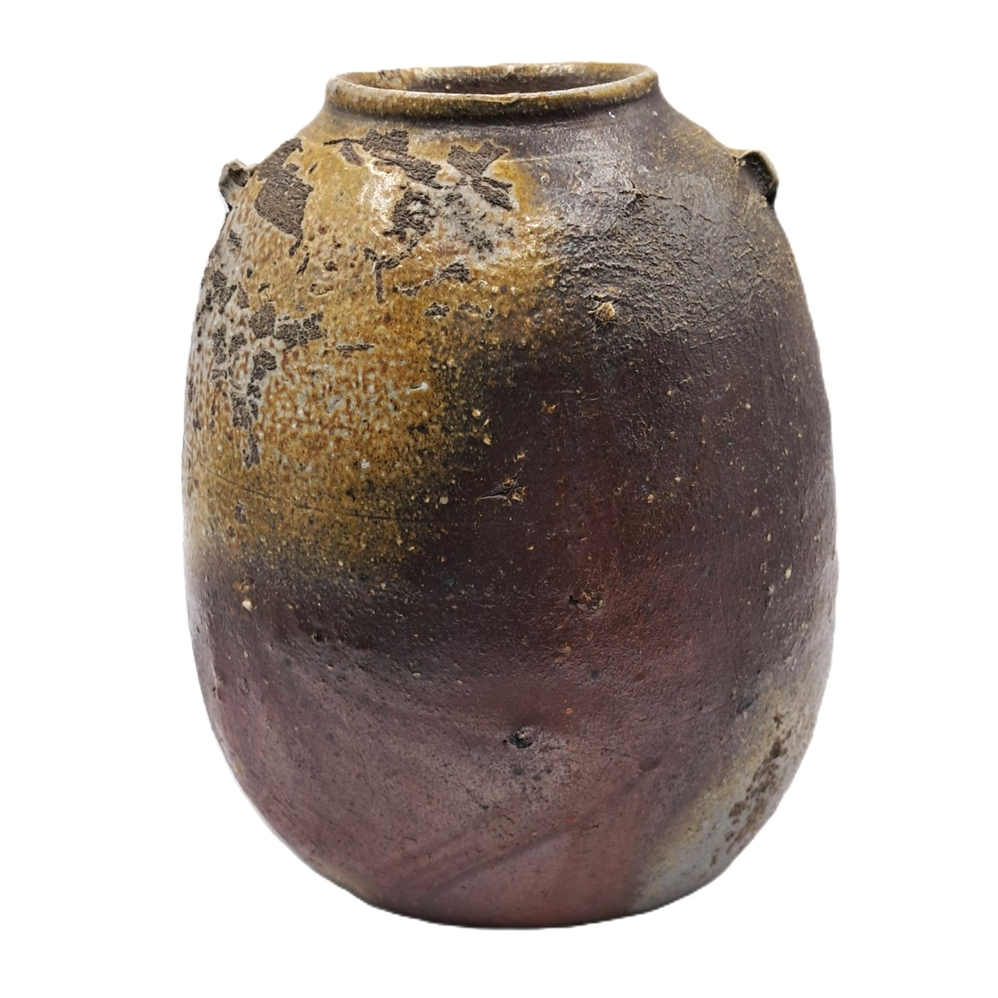 Bauchig eingedrückte Bizen Vase
