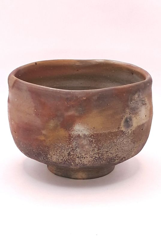 Matcha-Schale Bizen grauer Spiegel