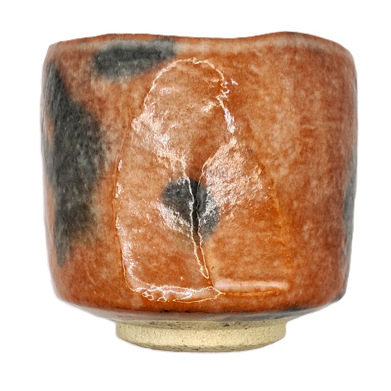 Matcha-Schale Raku rot-schwarz schmal Matcha-Schale Raku rot-schwarz schmal