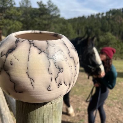 Custom Horsehair Raku Vessel Custom Horsehair Raku Vessel