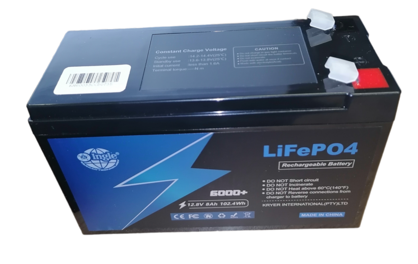 12V 8Ah Rechargeable Lithium Battery - Ingle