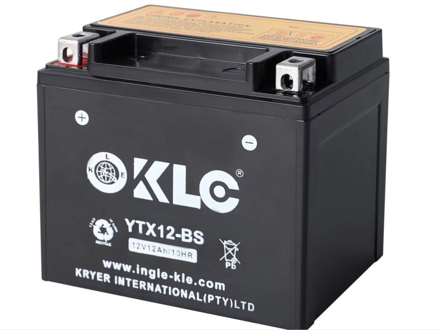 KLE YTX12 12V 12Ah / 10HR Motorbike Battery