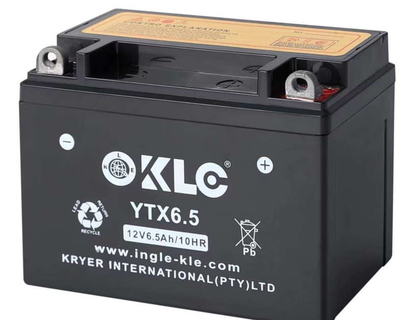 KLE YTX6.5 12V 6.5Ah/ 10HR Motorbike Battery