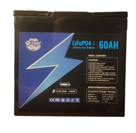 60AH 12.8V 768WH Lithium Iron LiFePO4 Solar/UPS/Inverter Battery Ingle