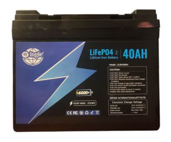 40AH 12.8V 512WH Lithium Iron LiFePO4 Solar/UPS/Inverter Battery Ingle