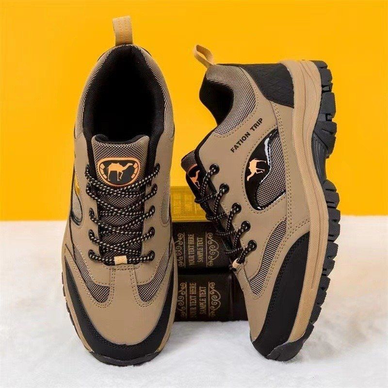 Fashionable and trendy outdoor hiking shoes, camel shoes, sports oversized dad shoes, men’s sports shoes