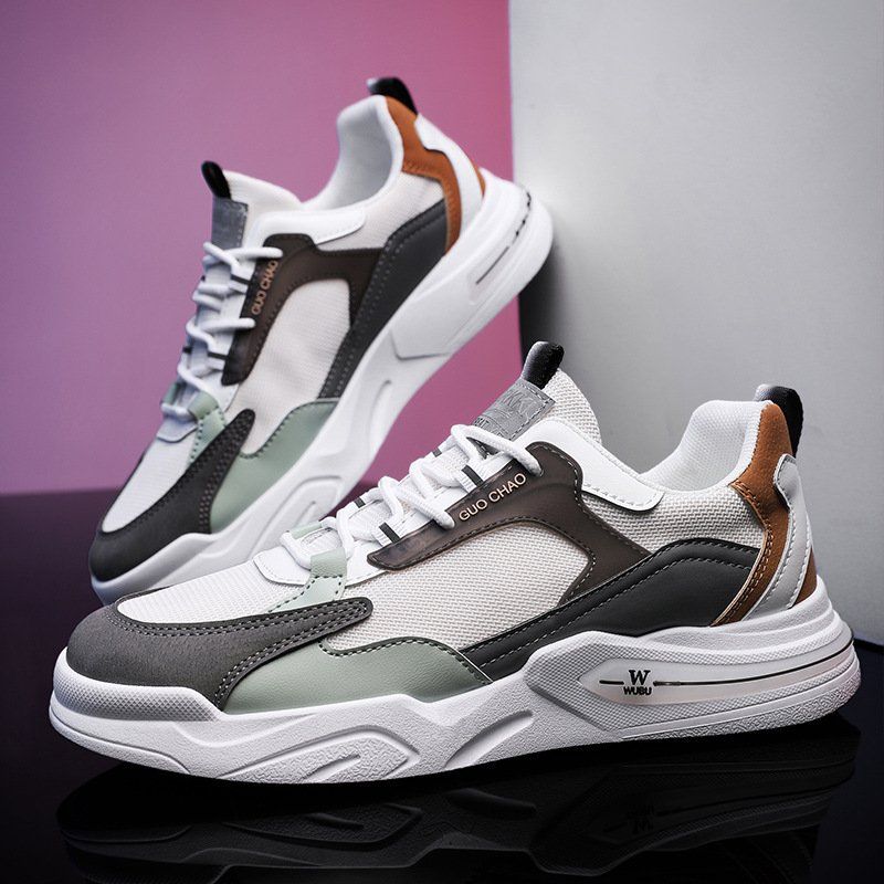 New Low-Top Men’s Shoes Trendy Men’s Round Toe Sneakers Mesh Breathable Shoes Casual Sports Shoes