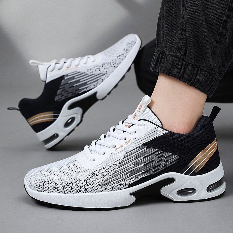 Men’s Summer New Flyknit Air Cushion Shoes Cross border Men’s Shoes Casual Shoes Sports Shoes Breathable Running Shoes