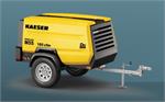 DIESEL AIR COMPRESSOR, M55PE, KAESER, MODEL M55PE, PORTABLE, 185 CFM, AIR COMPRESSOR, POWERED BY 4-CYLINDER 49-HP KUBOTA TIER 4 DIESEL ENGINE