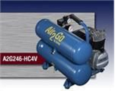 ELECTRIC PORTABLE AIR COMPRESSORS, A2G246-HC4V, JENNY, MODEL 2-HP, ELECTRIC HAND-CARRY TOTE, PORTABLE AIR COMPRESSOR