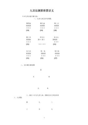 九宮法測算彩券講義 - 佚名 - 6頁 - 電子本 - 秒購秒看 - 電郵直達 - 玄珍閣 xuanzhenge.net/products