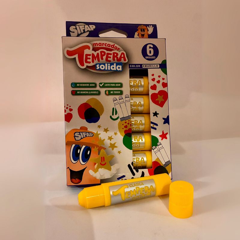 TEMPERA SOLIDA AMARILLA x 6 UDS