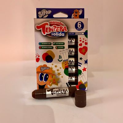 TEMPERA SOLIDA MARRON x 6 UDS