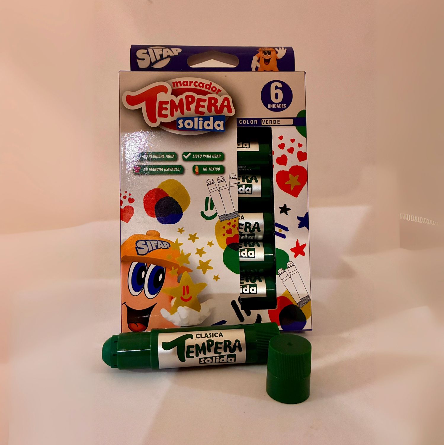 TEMPERA SOLIDA VERDE x 6 UDS