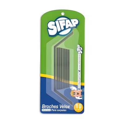 Broche velox metalico x10u (blister)
