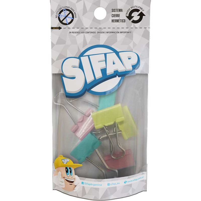 Binder clips color n3 (doypack)