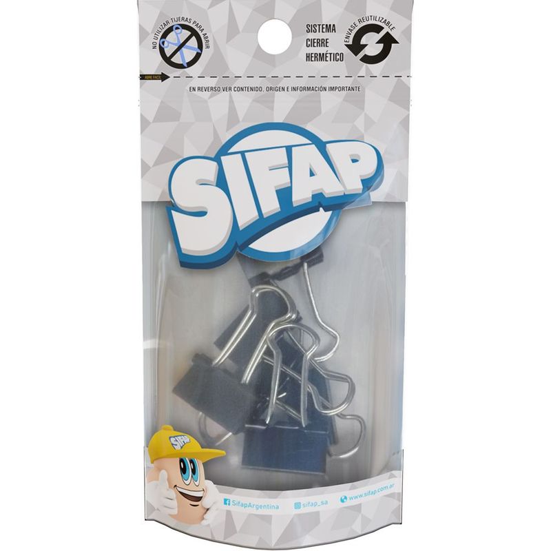 Binder clips negro n3 (doypack)