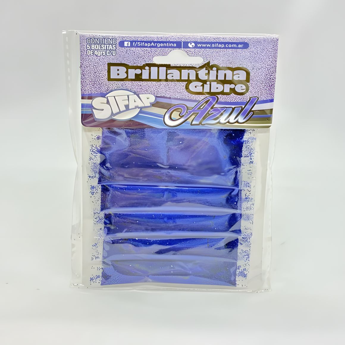 Brillantina gibre azul x 5 bol.4grs
