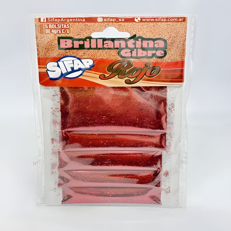 Brillantina gibre rojo x5u 4g