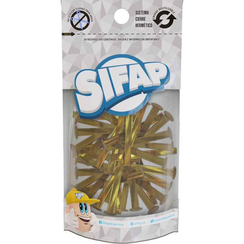 Broches dorados n4 x 100u (19 mm) doy pack