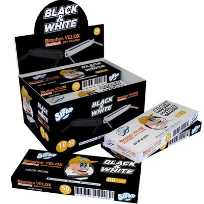 Broches velox black &amp; white