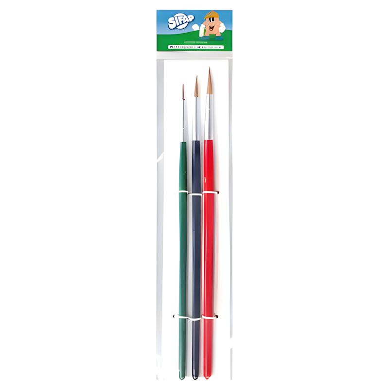 Pincel escolar x 3 uds. en bolsa