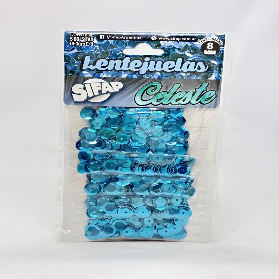 Lentejuelas celeste