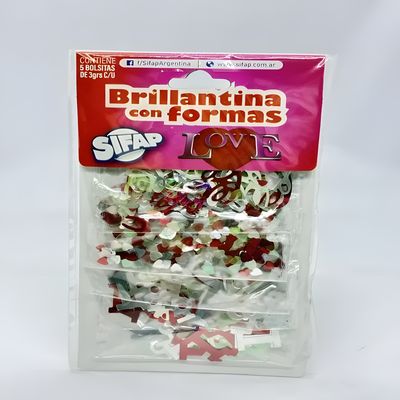 Brillantina con formas love