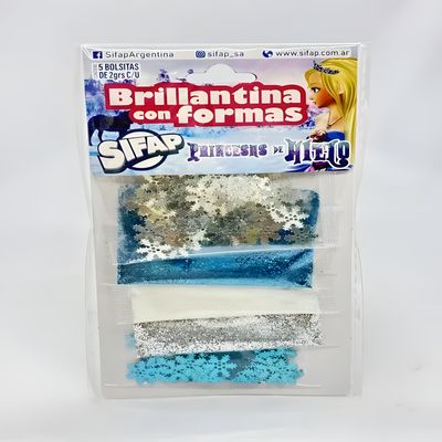 Brillantina con formas princesas de hielo x5