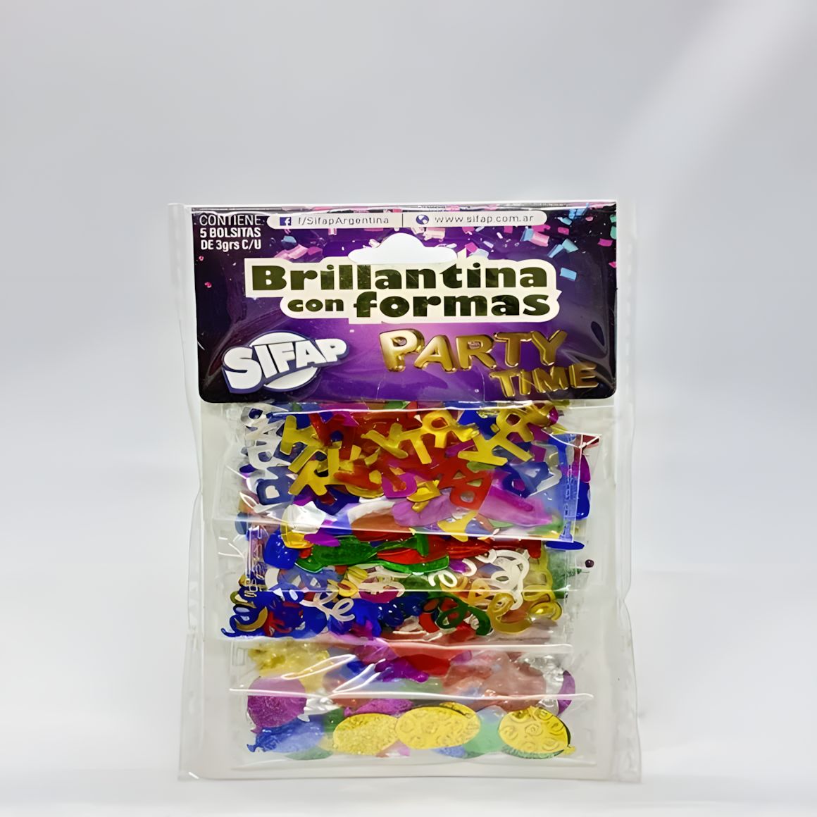 Brillantina con formas party time