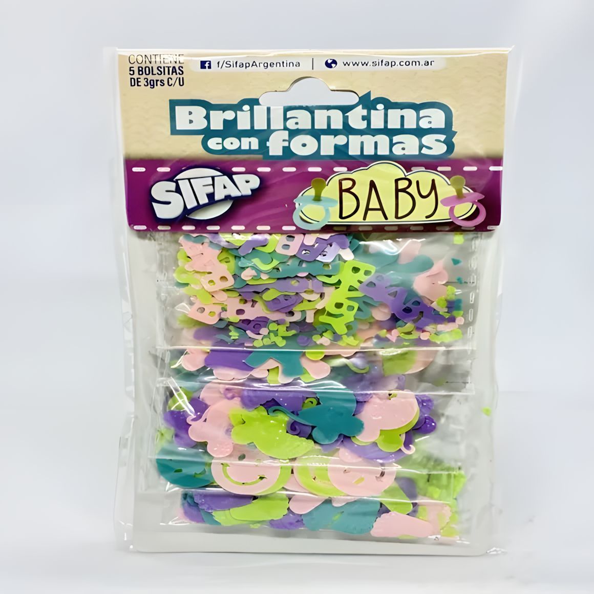 Brillantina con formas baby x5