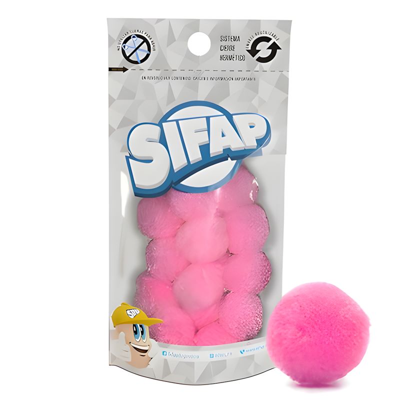 Pompones de felpa rosa