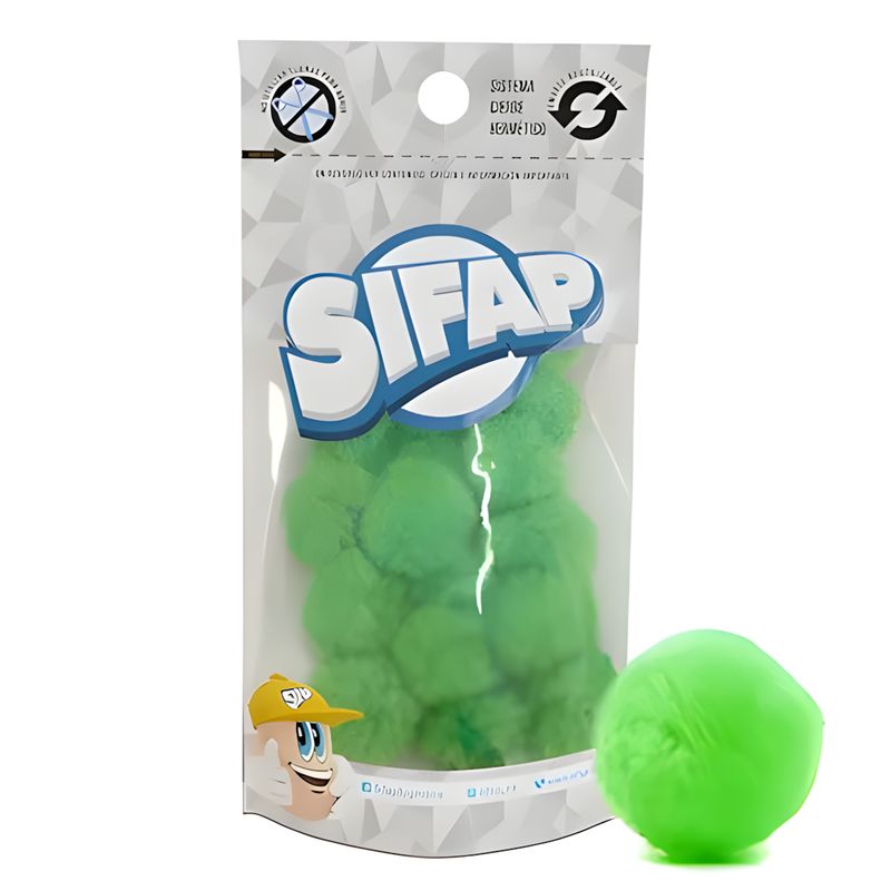 Pompones de felpa verde manzana