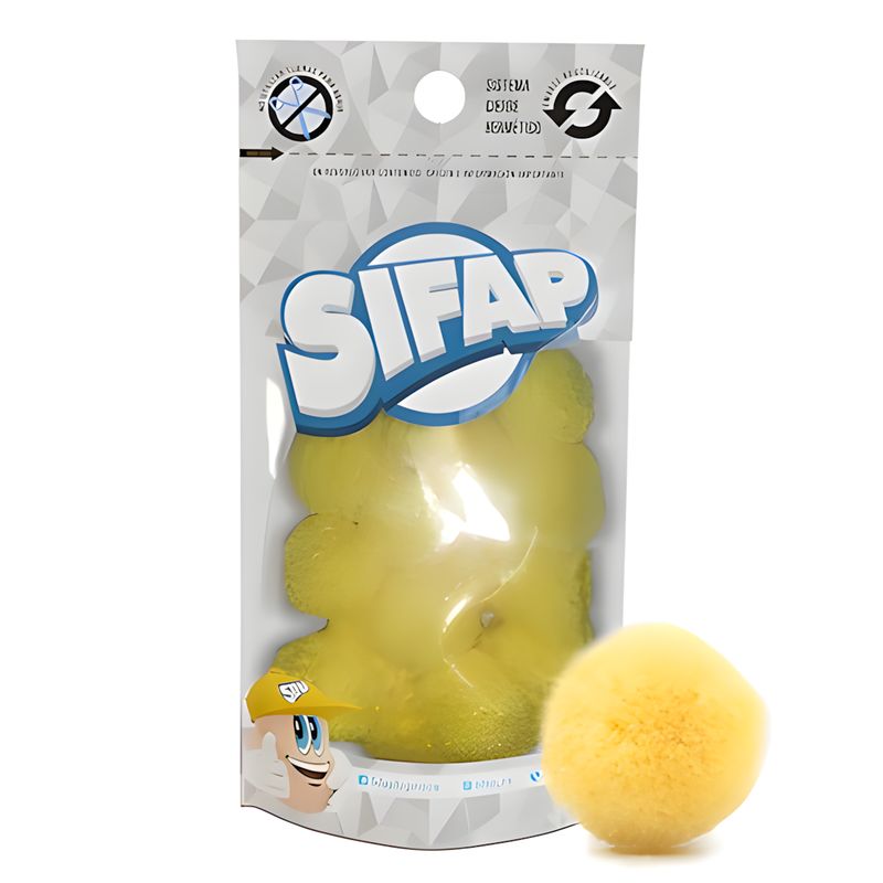 Pompones de felpa amarillo