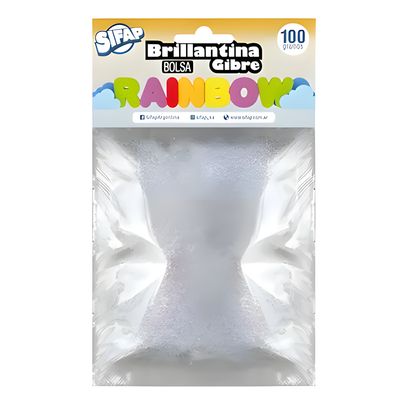 Brillantina gibre rainbow blanco