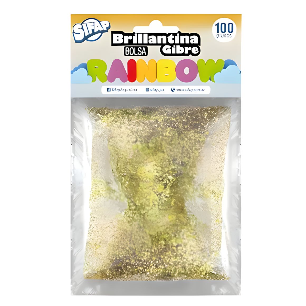 Brillantina gibre rainbow dorado