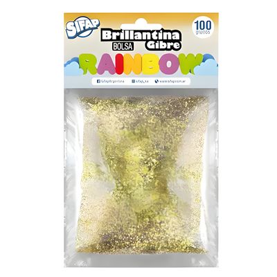 Brillantina gibre rainbow dorado