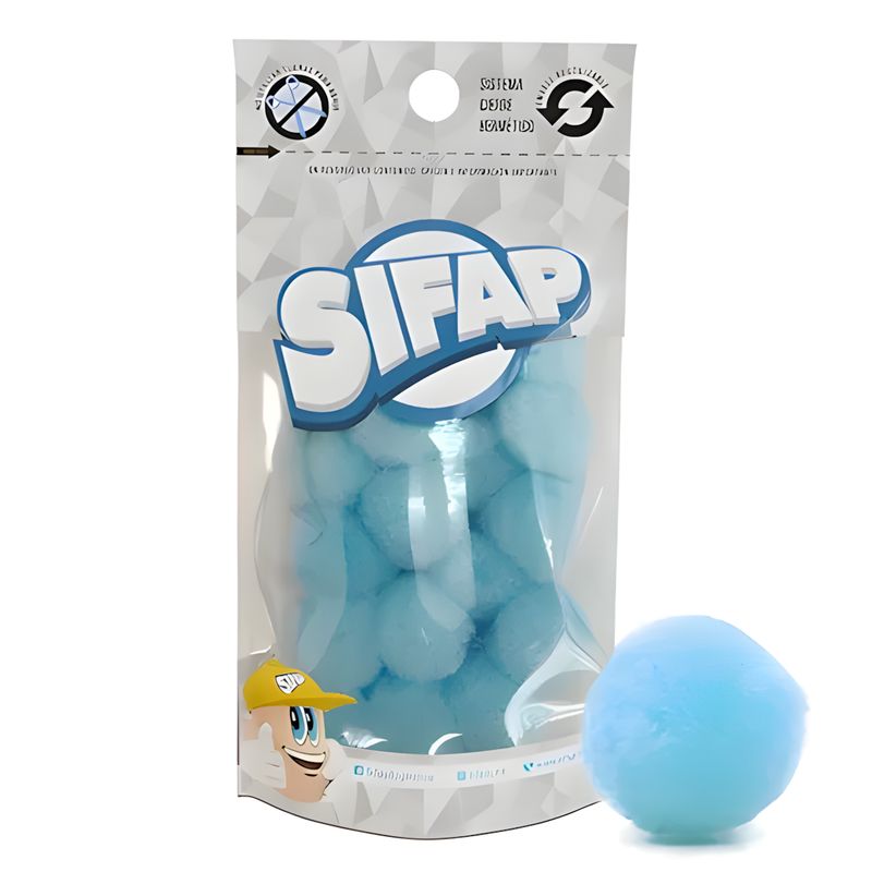 Pompones de felpa celeste
