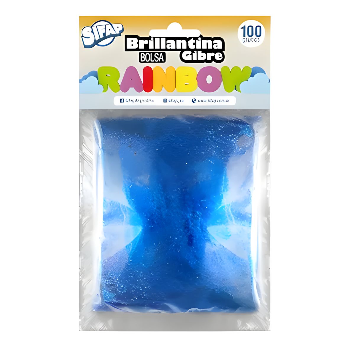 Brillantina gibre rainbow azul