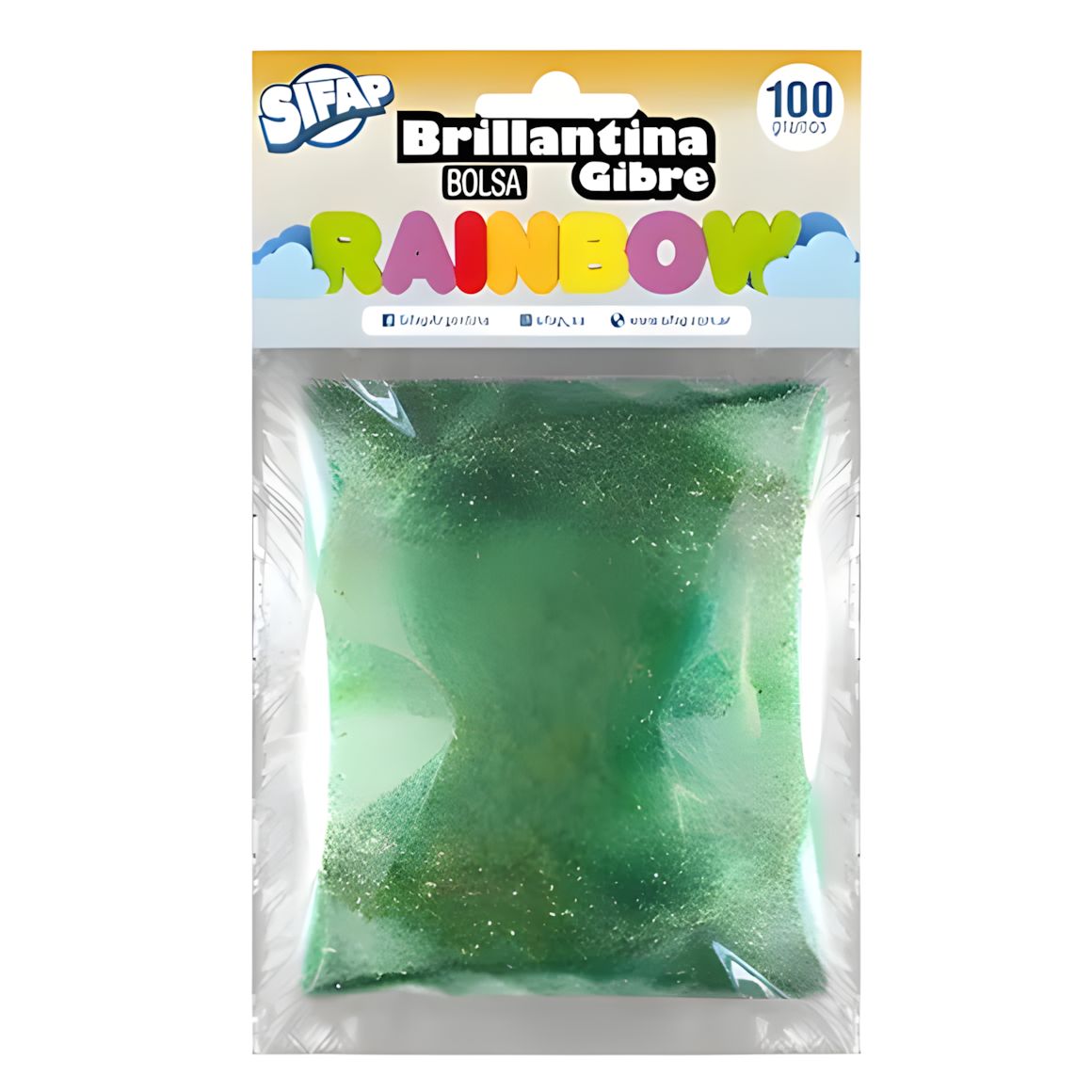Brillantina gibre rainbow verde
