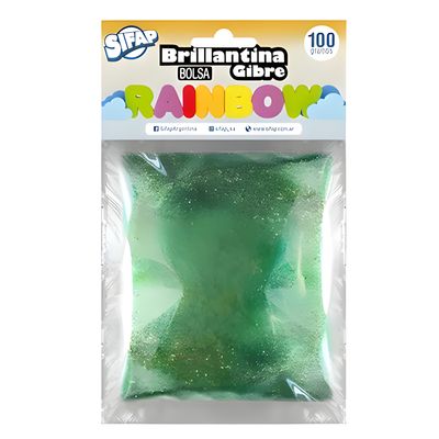 Brillantina gibre rainbow verde