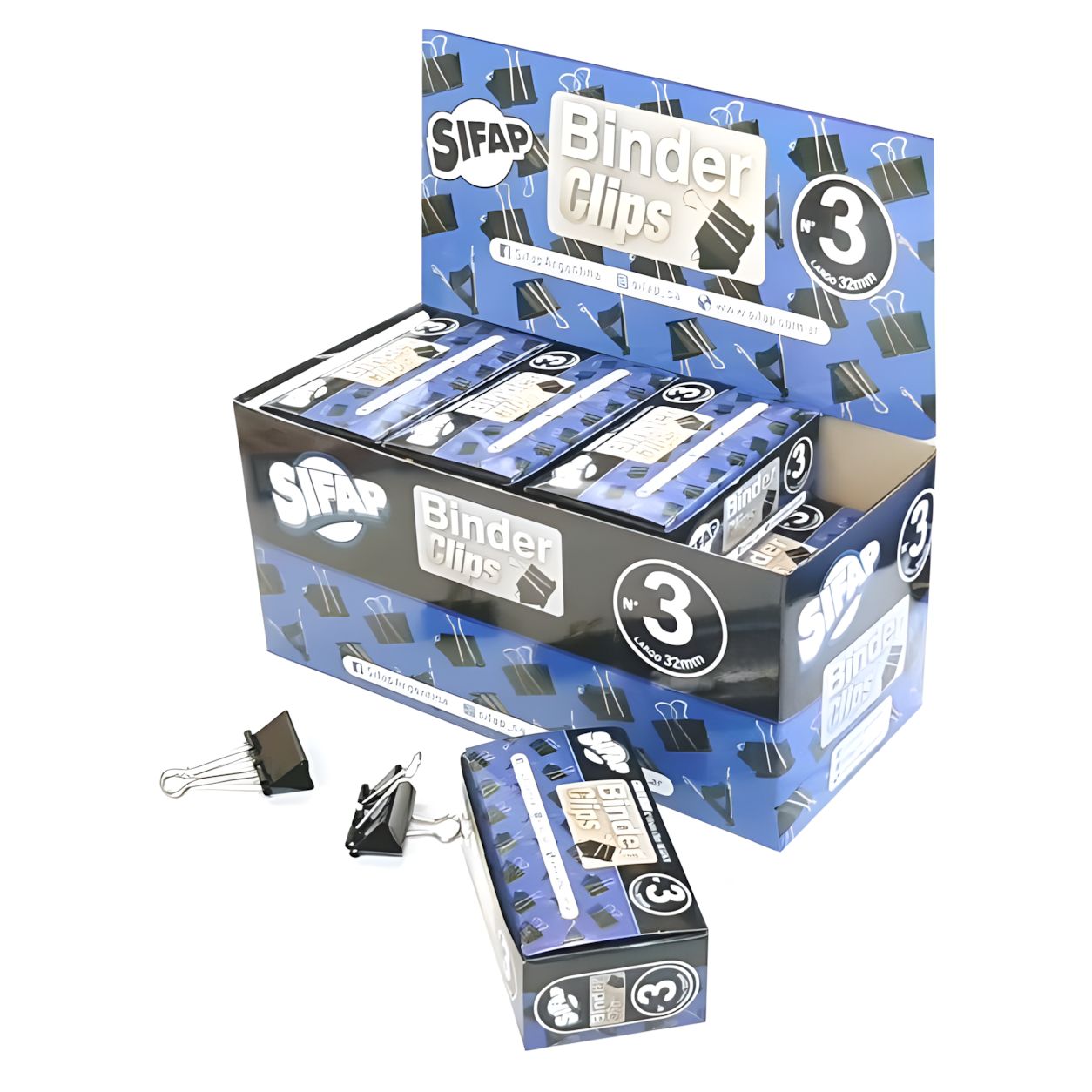 Binder clips negro n3 x 12u (caja)