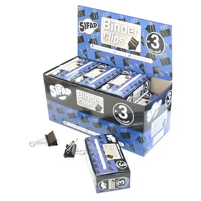 Binder clips negro n3 x 12u (caja)
