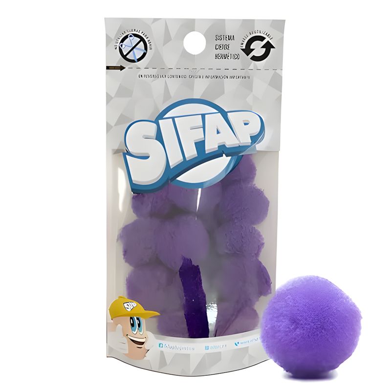 Pompones de felpa lila