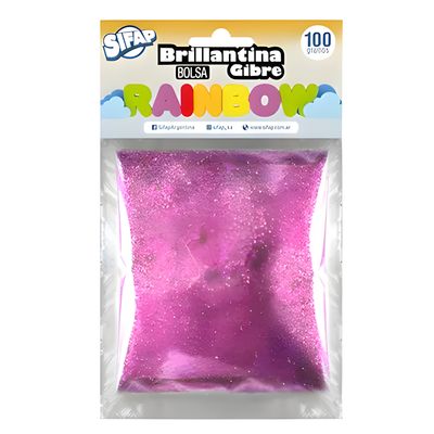 Brillantina gibre rainbow rosa