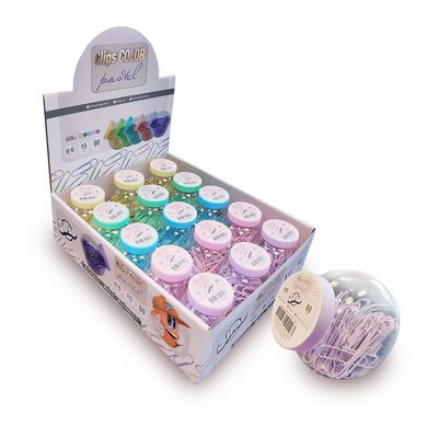 Clips pastel forrados n6 x 60 u (potes)